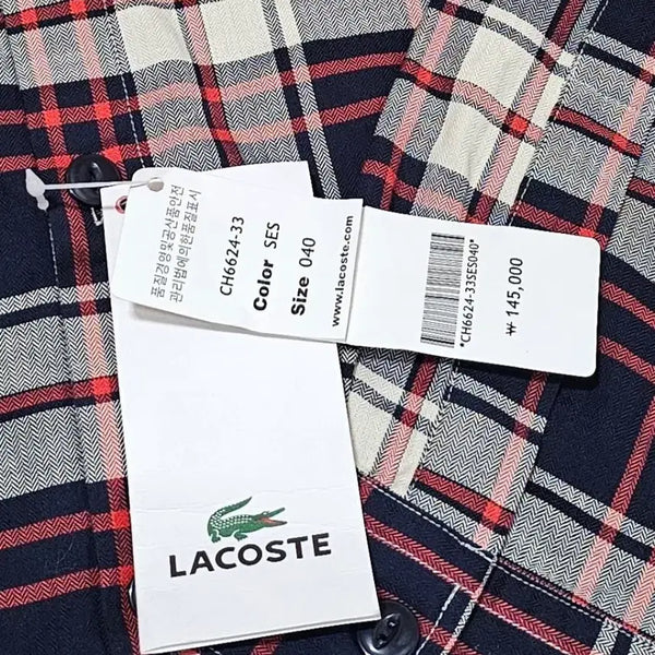[BUNJANG] Lacoste Men's Cotton Long-Sleeve Shirt L (100) / (새상품/L)라코스테 셔츠 100 남성 긴팔 코튼 셔츠 남방 폴로셔츠