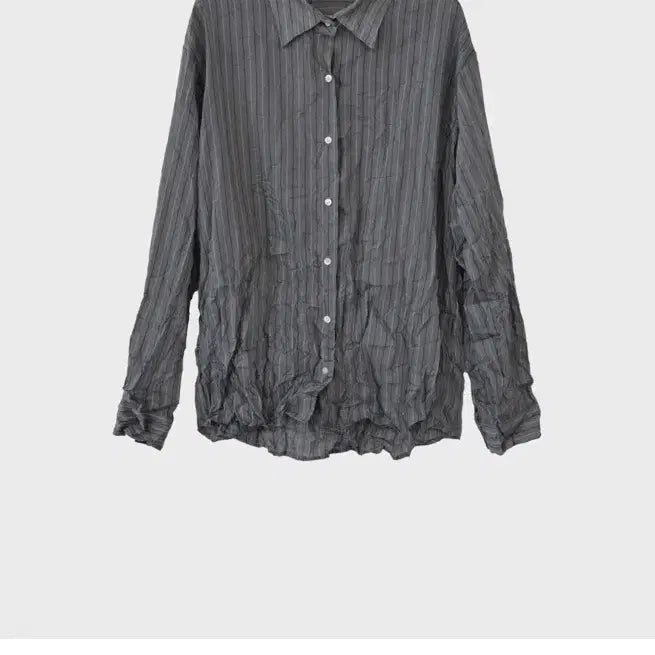 [BUNJANG] Atmosphere Wrinkle Stripe Shirt (Grey) / atmosphere WRINKLE STRIPE SHIRTS (GREY)