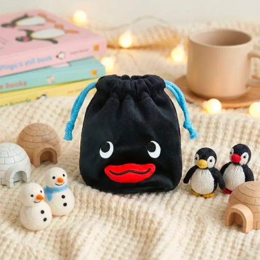 [BUNJANG] Pingu Drawstring Pouch Bag / 핑구 복조리 파우치 가방