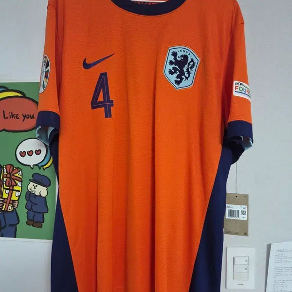 [BUNJANG] Netherlands National Football Team 2024-2026 Home Jersey Van Dijk #4 XXL / 24-26 네덜란드 홈 No.4 반다이크