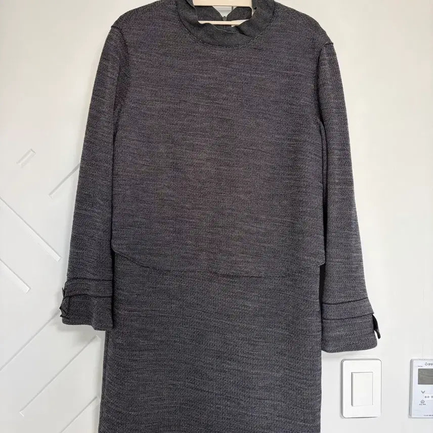 [BUNJANG] SJSJ Wool Dress Belt Set / SJSJ 그레이 모 원피스 벨트 세트