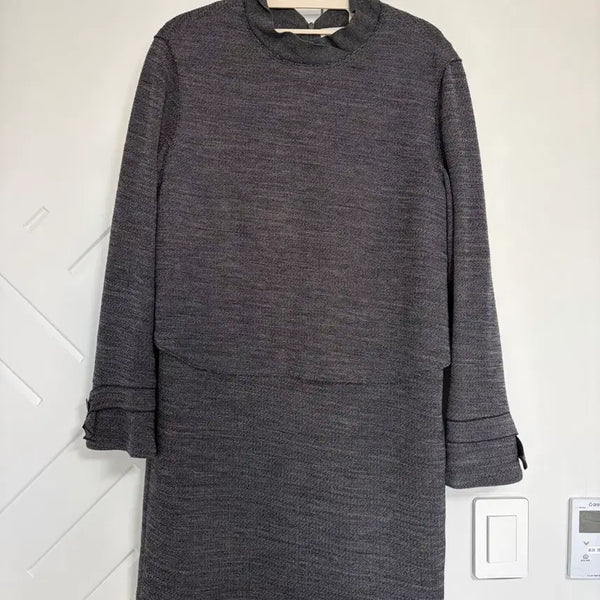 [BUNJANG] SJSJ Wool Dress Belt Set / SJSJ 그레이 모 원피스 벨트 세트