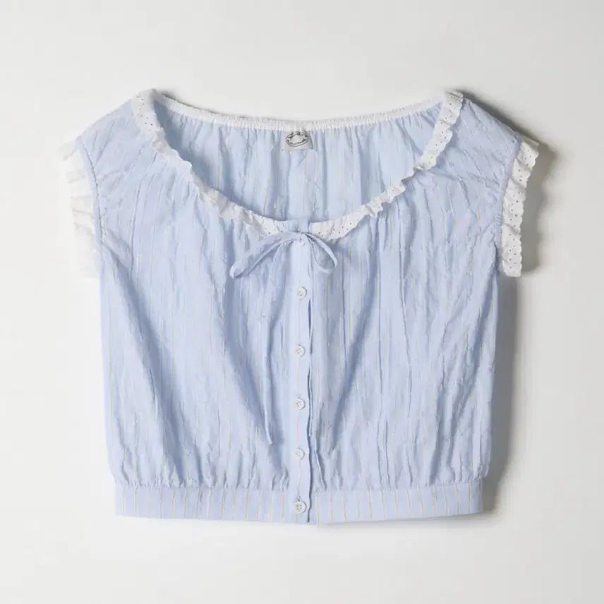 [BUNJANG] Aviamois Off-the-Shoulder Ruffle Blouse (Stripe) / 아비에무아 오프 더 숄더 러플 블라우스 (스트라이프)