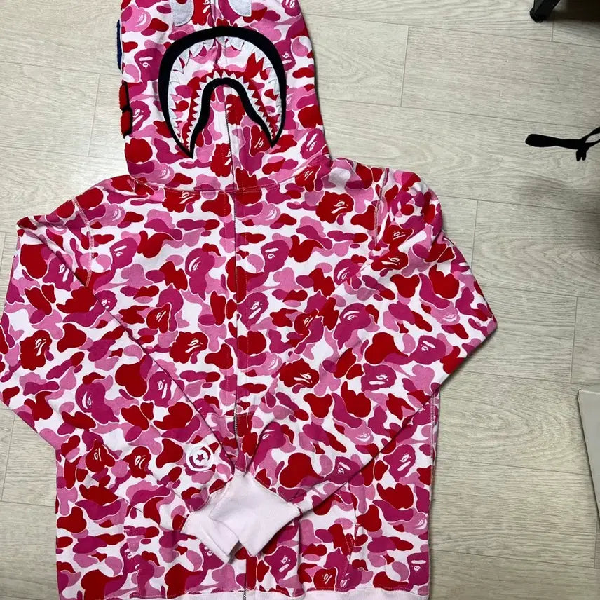 [BUNJANG] BAPE Pink Full Zip Hoodie S / 베이프 핑크 후드집업 / S