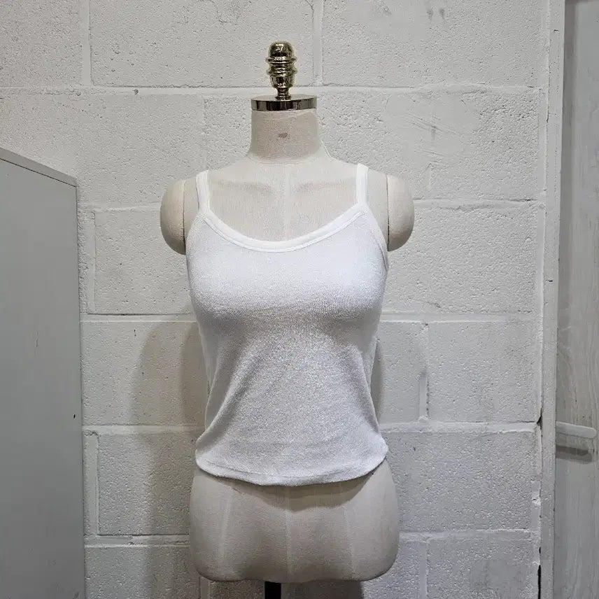 [BUNJANG] Towel Material Camisole - White / 타올재질의 끈나시- 화이트