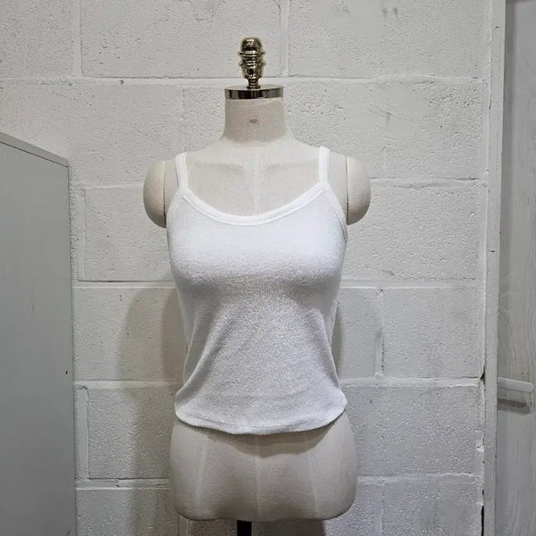 [BUNJANG] Towel Material Camisole - White / 타올재질의 끈나시- 화이트