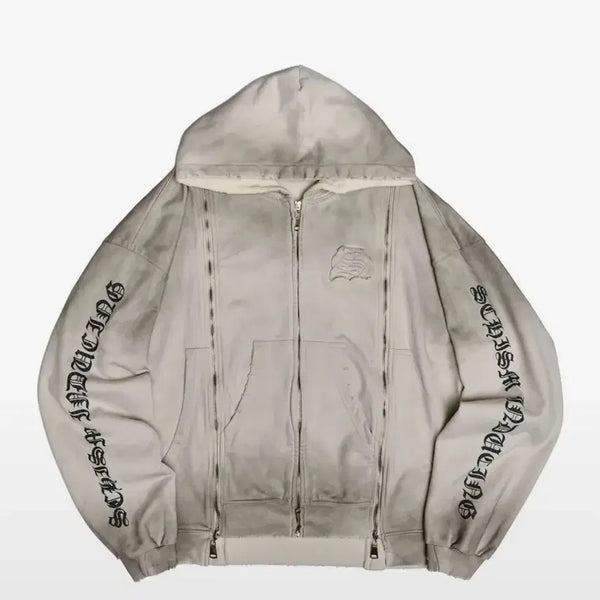 [BUNJANG] SKZOO INDUCING ASSEMBLY Hoodie Zip-up Grey M / 스키즘인듀싱 어셈블리 후드집업 그레이 M