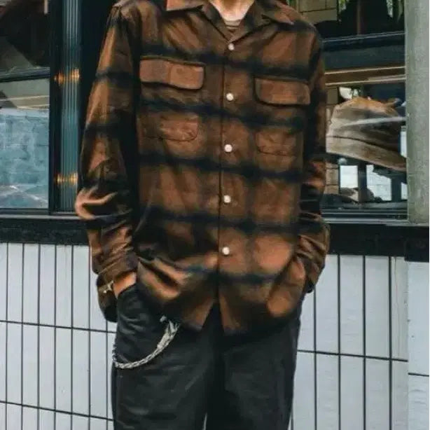 [BUNJANG] Wackomaria 20FW Ombre Shirt / 와코마리아 20FW 옴브레이셔츠