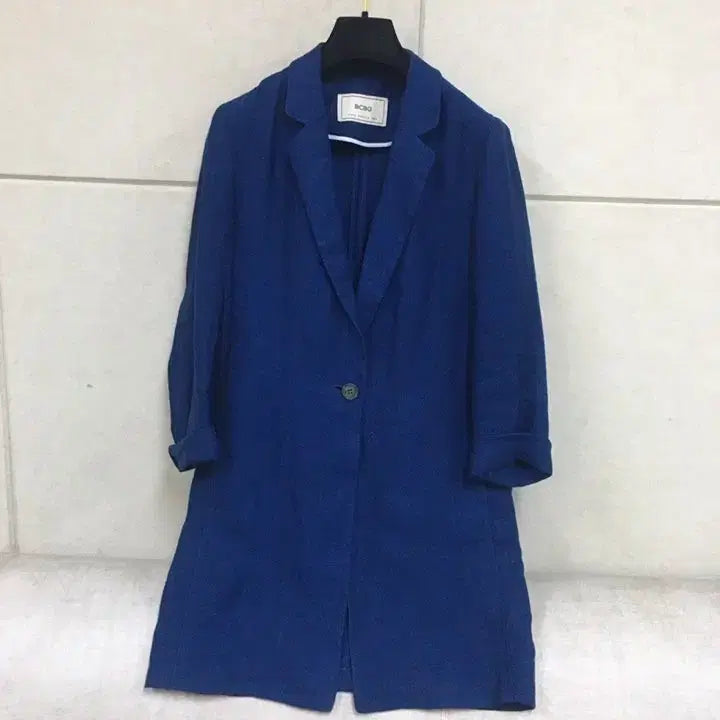 [BUNJANG] BCBG Cobalt Blue 100% Linen Jacket / BCBG 코발트 블루 마100% 린넨 자켓