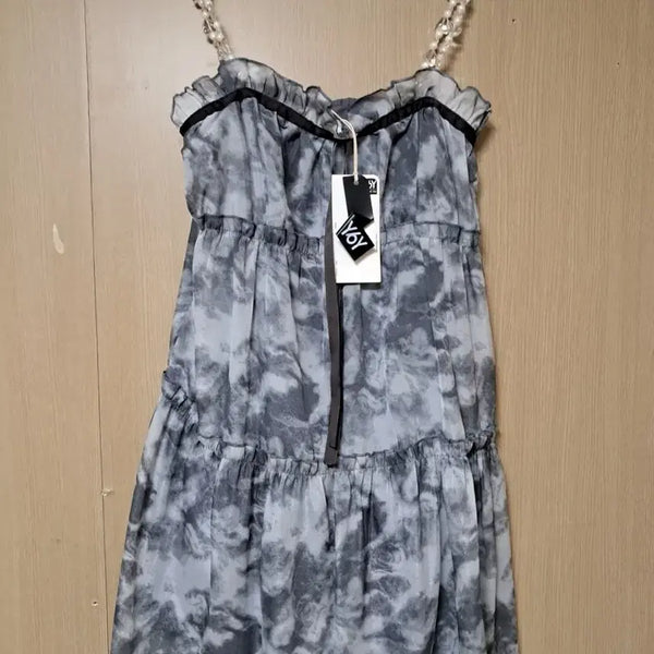 [BUNJANG] Y6Y Pearl Bead Flare Mini Dress / Y6Y 진주 비즈 플레어 미니 원피스 빈티지 갸루 휴양지
