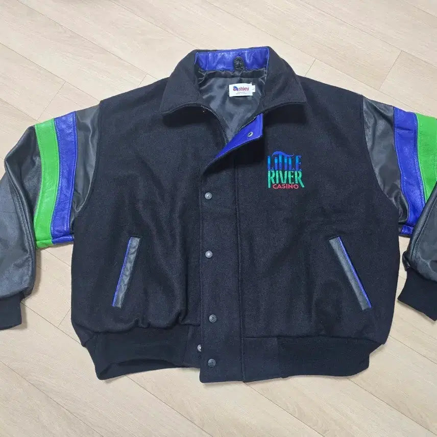 [BUNJANG] Ashley 1999 Little River Casino Leather Varsity Jacket / Little River Casino 레더 바시티자켓 L