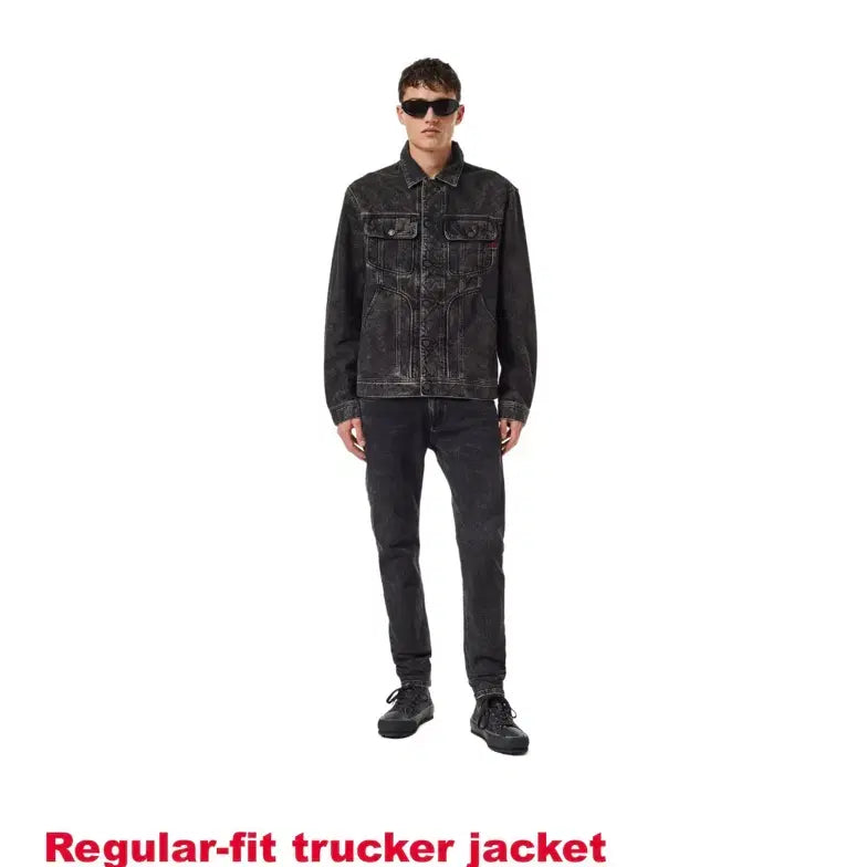[BUNJANG] Diesel Black Denim Trucker Jacket / [Diesel]디젤 블랙 데님 트러커 자켓