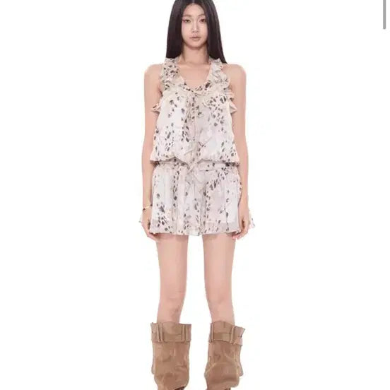 [BUNJANG] Leopard Print Chiffon Dress/Blouse Size M / 호피 레오파드 쉬폰 원피스/블라우스 사이즈m