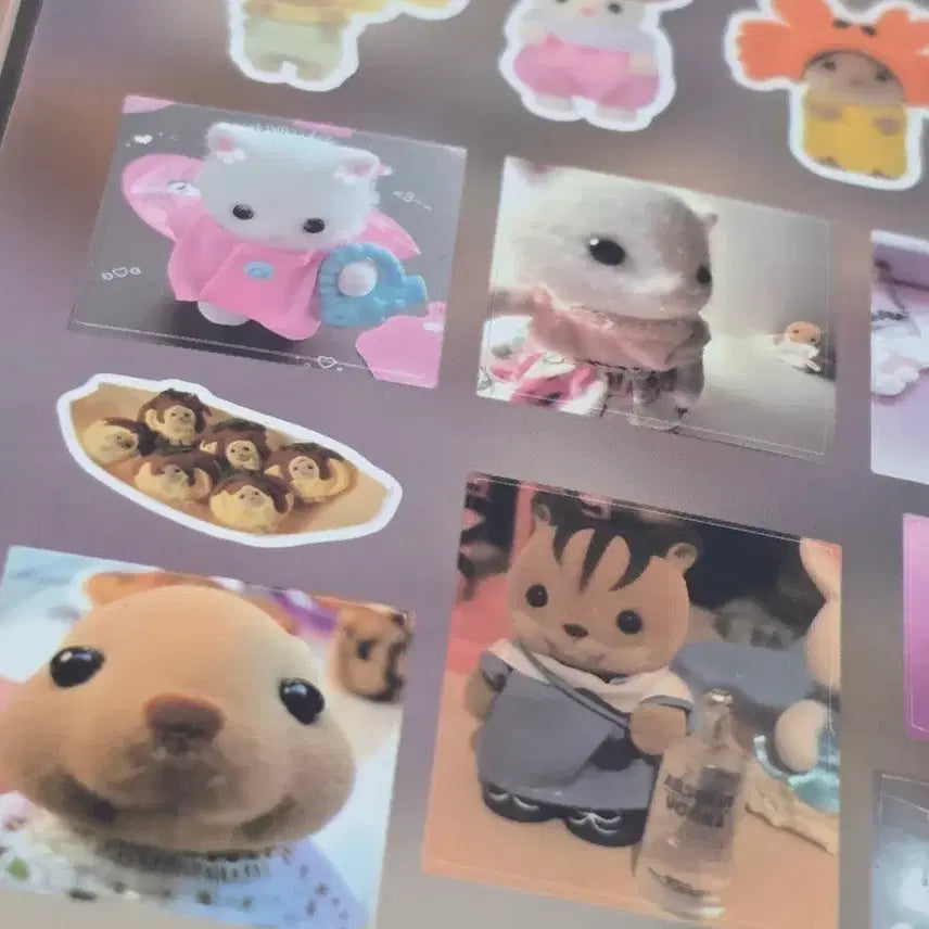 [BUNJANG] Sylvanian Families Rabbit Quokka Sheep Hamster Costume Kitsch Realistic Sticker Set / 실바니안 패밀리 토끼 쿼카 양 햄스터 코스튬 키치 실사 스티커 다꾸
