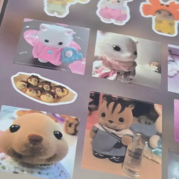 [BUNJANG] Sylvanian Families Rabbit Quokka Sheep Hamster Costume Kitsch Realistic Sticker Set / 실바니안 패밀리 토끼 쿼카 양 햄스터 코스튬 키치 실사 스티커 다꾸