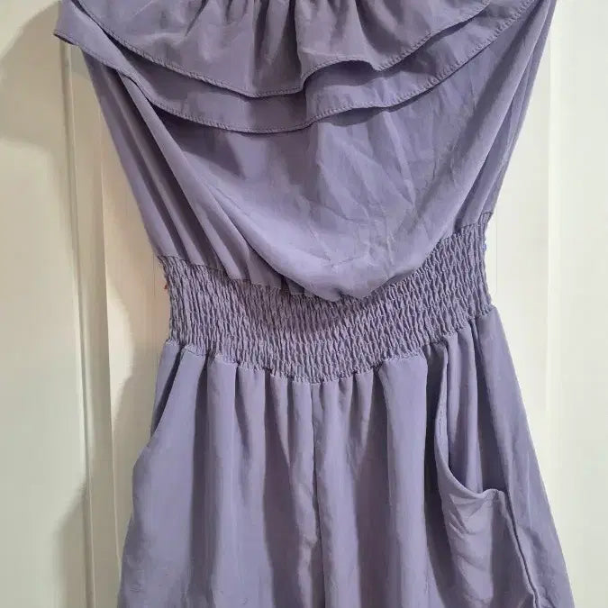 [BUNJANG] Purple Frill Short Jumpsuit / 보라색 프릴 숏 점프수트