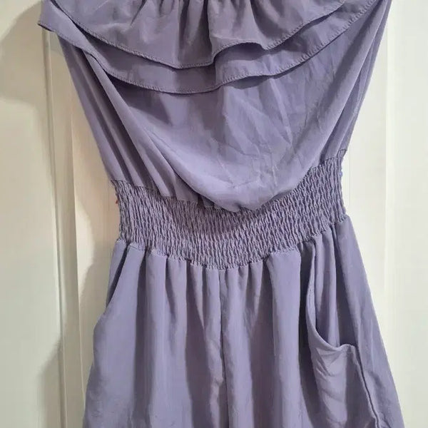 [BUNJANG] Purple Frill Short Jumpsuit / 보라색 프릴 숏 점프수트