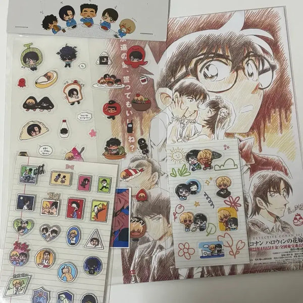[BUNJANG] Detective Conan: The Bride of Halloween Police Squad Poster & Sticker Bundle / 명탐정 코난 할로윈의신부 포스터 경찰동기조 스티커