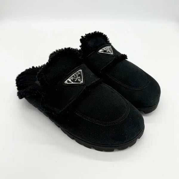 [BUNJANG] Prada Shearling Shirring Slides 35 / [35/정품] 프라다 시어링 셔링 슬리퍼 35 size