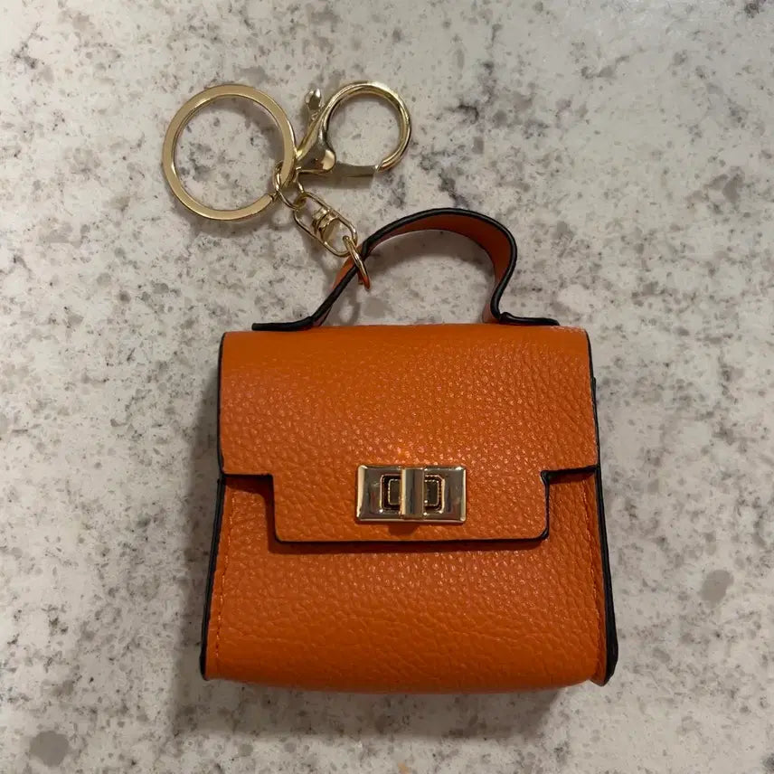 [BUNJANG] Mini Leather Bag Keychain / 미니 가죽가방 키링 (수납가능)