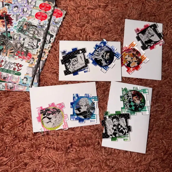 [BUNJANG] Demon Slayer Puzzle Acrylic Keychains Tanjiro, Rengoku, Tengen / 귀멸의칼날 귀칼 퍼즐 아크릴 탄지로 렌고쿠 텐겐 키링
