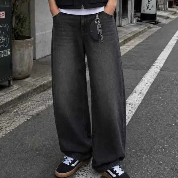 [BUNJANG] Filuminate Damage Washed Denim Pants - Black / 필루미네이트 데미지 워시드 데님 팬츠-블랙