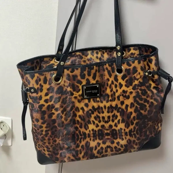 [BUNJANG] Anne Klein Leopard Print Tote Bag / [급처]앤클라인 레오파드 호피 토트백