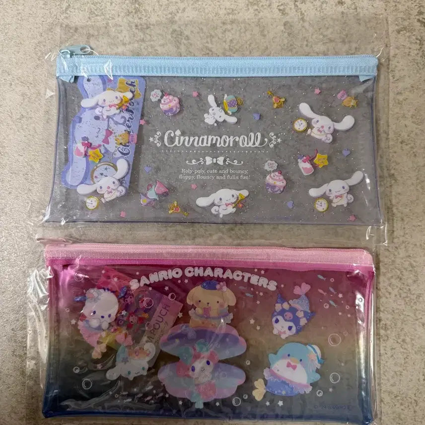 [BUNJANG] Sanrio Characters Transparent PVC Pouch Set (2 Types) / 산리오 캐릭터 투명 pvc파우치 2종세트