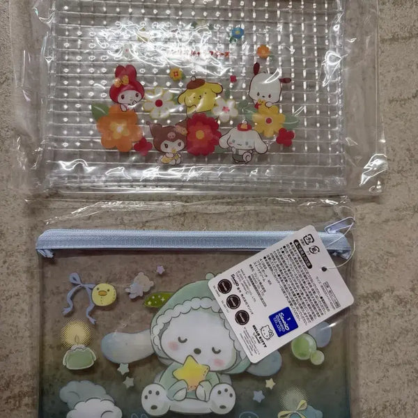 [BUNJANG] Sanrio Characters Clear PVC Pouch Set (2 Types) / 산리오 캐릭터 투명 pvc파우치 2종