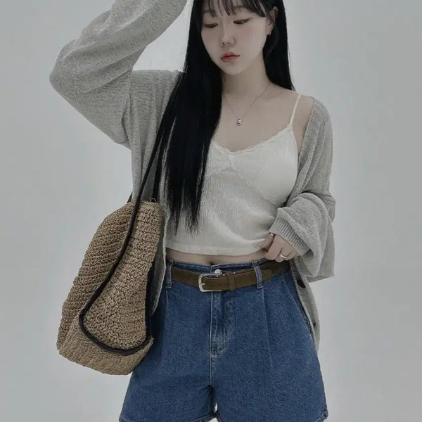 [BUNJANG] Habieunni Summer Oversized Cardigan Ivory / 미착용 하비언니 여름 오버핏 가디건 아이보리