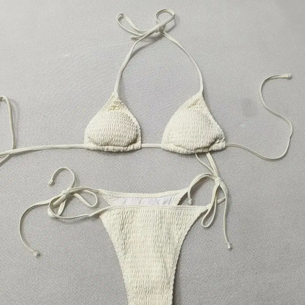 [BUNJANG] CIDER Ivory Shirring Bikini Set XS / CIDER 아이보리 셔링 비키니 세트 XS 44사이즈