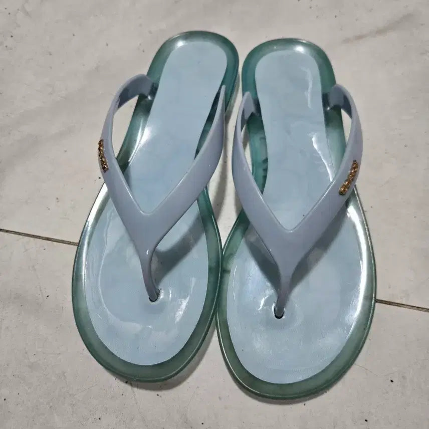 [BUNJANG] Coach Women's Blue Slide Sandals - Size 6 / 코치 여성 쪼리 샌들 블루 사이즈6
