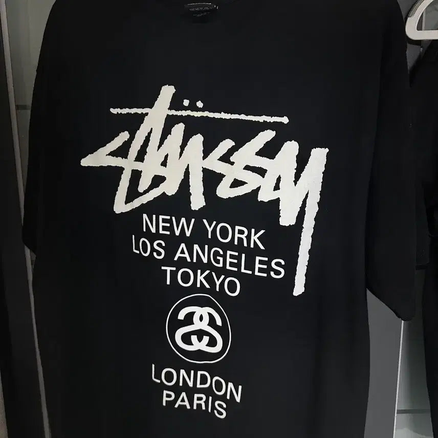 [BUNJANG] Stussy World Tour T-Shirt Black L / 스투시 월드투어 블랙 L