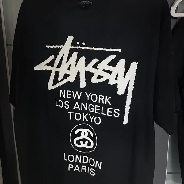 [BUNJANG] Stussy World Tour T-Shirt Black L / 스투시 월드투어 블랙 L