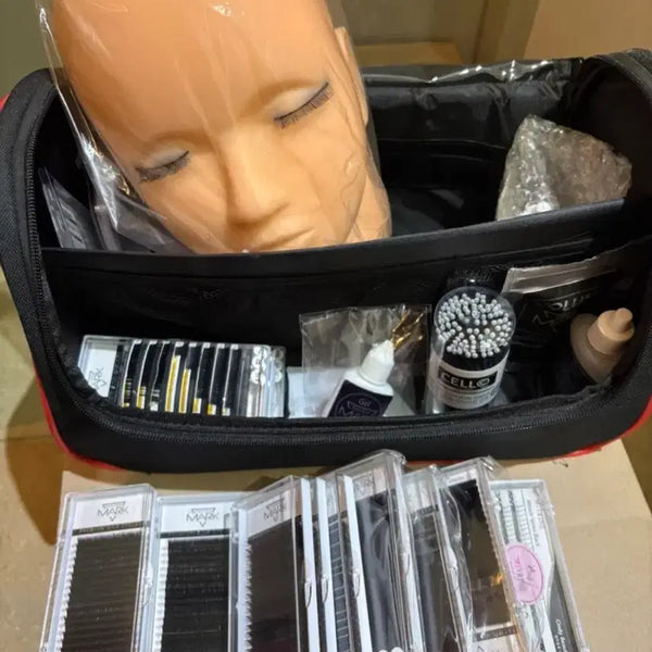 [BUNJANG] Eyelash Extension Kit with Mannequin Head / 국시용 속눈썹 연장 글루 속눈썹 세트 마네킹 포함