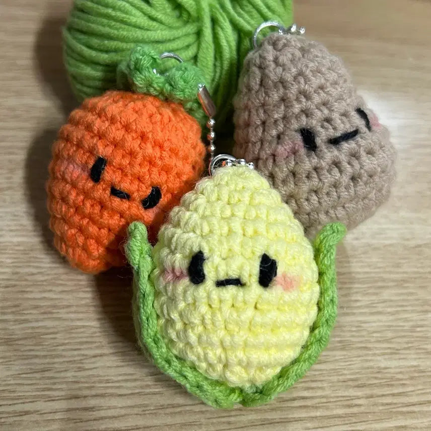 [BUNJANG] Handmade Harvest Knitted Keychain / [핸드메이드] 구확작물 뜨개키링