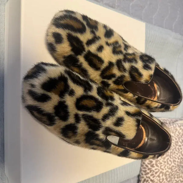 [BUNJANG] Recto 25FW Leopard Fur Loafer Slip-on (Size 270 / 42) / 렉토 25fw 레오파드 퍼 로퍼 슬립온 270(42size)