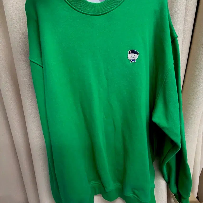 [BUNJANG] Beyond Closet New Parisian Applique Sweatshirt Green / (정품)비욘드크로젯 뉴파리지엥 와펜 스웨트 셔츠 그린