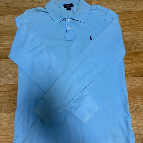 [BUNJANG] Polo Ralph Lauren Long Sleeve Collar T-Shirt Sky Blue / 폴로 랄프로렌 긴팔 카라티 하늘색