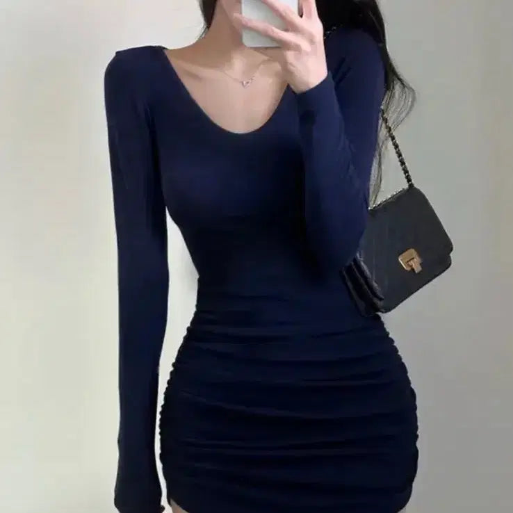 [BUNJANG] Lookcatme Shirring Mini Dress / 룩캣미 셔링 미니원피스