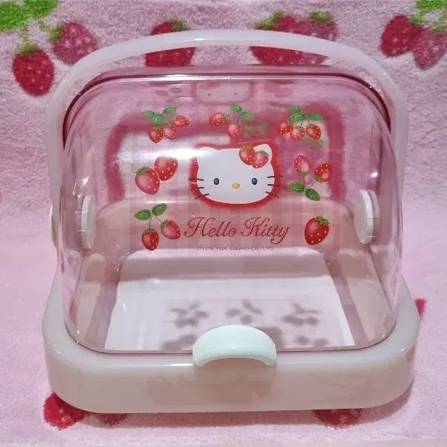[BUNJANG] 1999 Sanrio Hello Kitty Strawberry Canister Storage / 고전 키티 딸기 캐니스터 보관함 수납함 문구 희귀품 빈티지