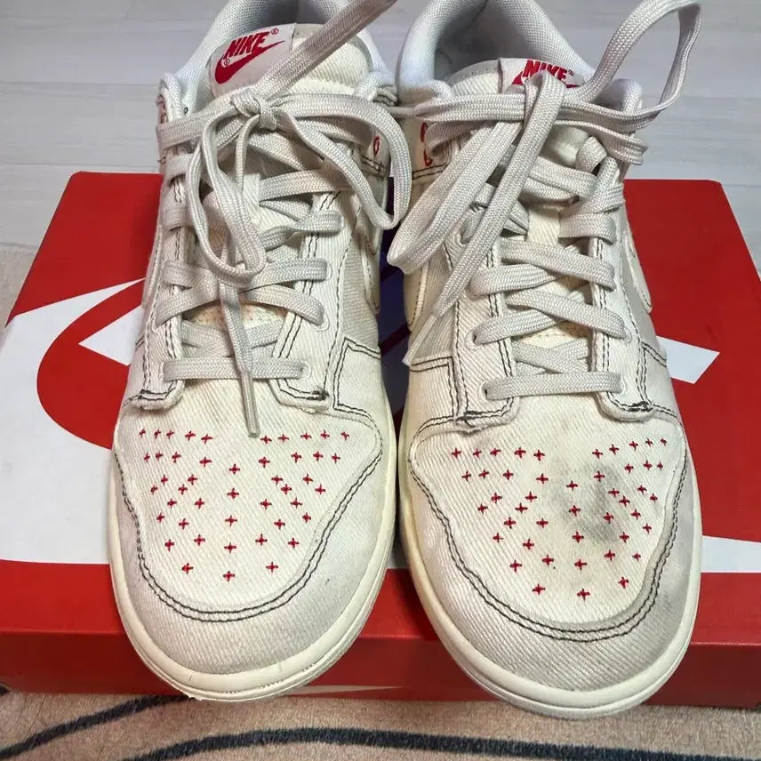 [BUNJANG] Nike Dunk Low Beige Red / [280] 나이키 덩크 로우 베이지 레드