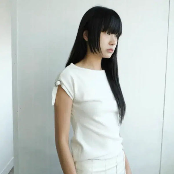 [BUNJANG] Soonji Belted Knit Top Ivory / Soonji 순지 벨트 니트 탑 아이보리