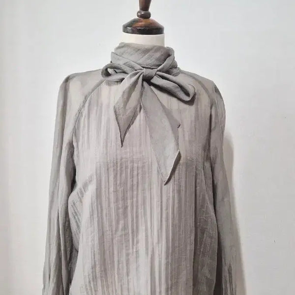 [BUNJANG] Roem Ribbon Tie See-through Blouse / 로엠 리본 타이 시스루 블라우스 새상품