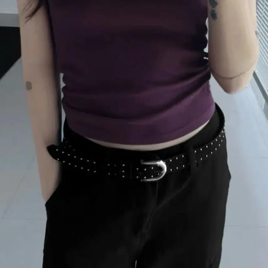 [BUNJANG] Silver Point Studded Belt / 실버 포인트 스터드 벨트