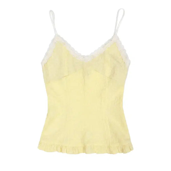 [BUNJANG] Naaiien Flower Pattern Corset Sleeveless Top (Light Yellow) / naaieen 나이엔 플라워 패턴 코르셋 슬리브리스 (라이트옐로우)