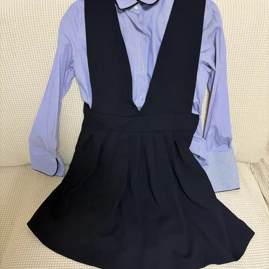 [BUNJANG] Black V-Neck Bustier Pleated Mini Dress / 블랙 브이넥 뷔스티에 플리츠 원피스(키작녀 추천)총장 80cm