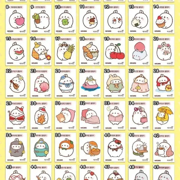 [BUNJANG] Molang Sticker Set (Sealed) / 몰랑이 띠부씰 미개봉 전종(1.2.3탄+동물)
