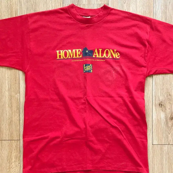 [BUNJANG] Home Alone (1990) Movie Promo Vintage T-Shirt - 90s Made USA - Red - XL / 국내 유일 90s Made USA 영화 나홀로집에 프로모 빈티지 티셔츠