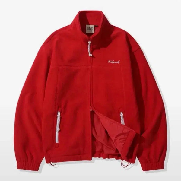 [BUNJANG] Code Graphy Fleece Red Size S / 코드그라피 플리스 레드